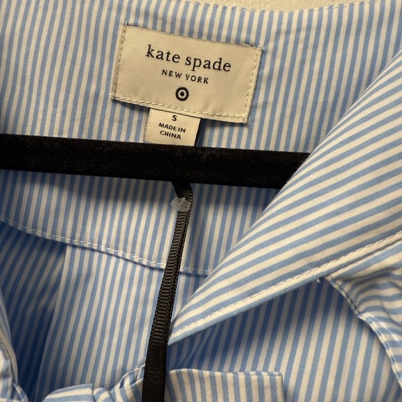 NWT Kate Spade X Target Blue/ White Striped Croquette Puff Sleeve Blouse Small - Picture 3 of 4
